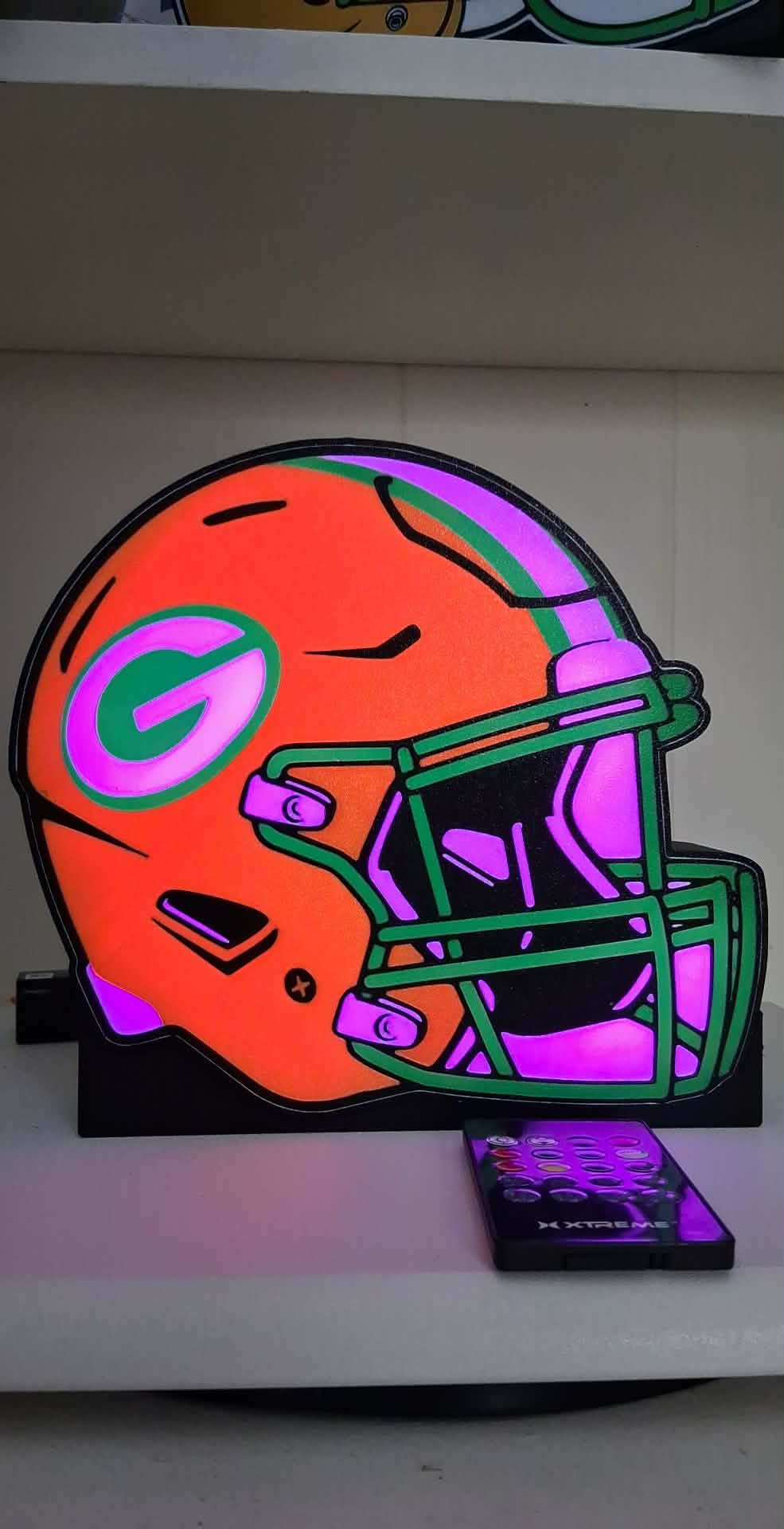 New Packer Helmet LED light box – custom 3D printed – Lit Layer Creations